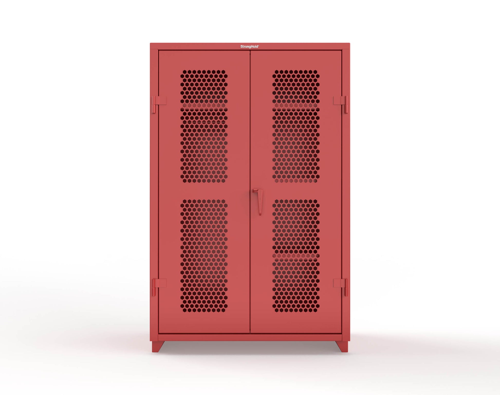 Extra Heavy Duty 14 GA Ventilated (Hex) Uniform Cabinet with 4 Shelves - 48 In. W x 24 In. D x 75 In. H - 46-H-W-244-L-3001