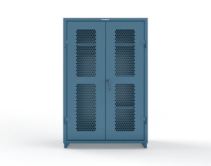 Extra Heavy Duty 14 GA Ventilated (Hex) Uniform Cabinet with 4 Shelves - 48 In. W x 24 In. D x 75 In. H - 46-H-W-244-L-5001