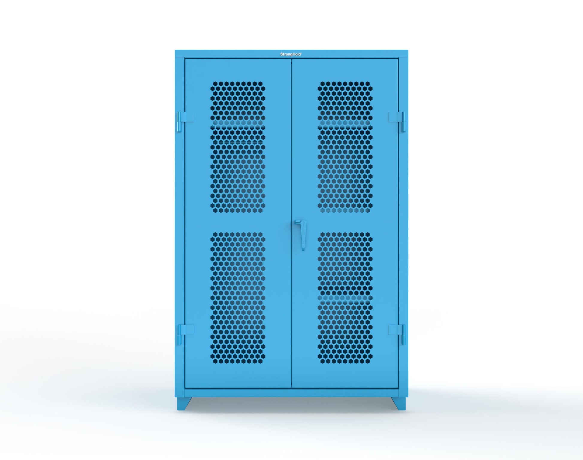 Extra Heavy Duty 14 GA Ventilated (Hex) Uniform Cabinet with 4 Shelves - 48 In. W x 24 In. D x 75 In. H - 46-H-W-244-L-5012