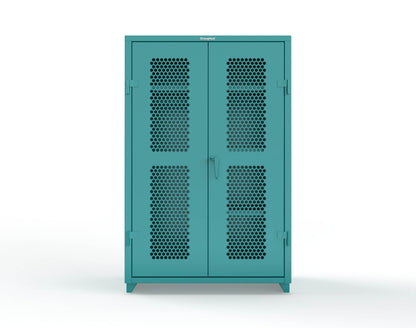 Extra Heavy Duty 14 GA Ventilated (Hex) Uniform Cabinet with 4 Shelves - 48 In. W x 24 In. D x 75 In. H - 46-H-W-244-L-5021