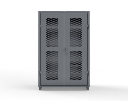 Extra Heavy Duty 14 GA Ventilated (Hex) Uniform Cabinet with 4 Shelves - 48 In. W x 24 In. D x 75 In. H - 46-H-W-244-L-7024
