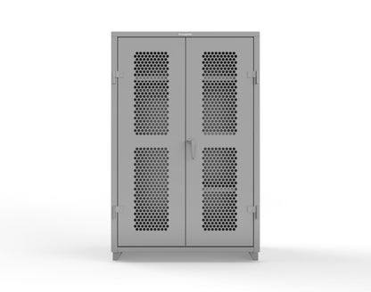 Extra Heavy Duty 14 GA Ventilated (Hex) Uniform Cabinet with 4 Shelves - 48 In. W x 24 In. D x 75 In. H - 46-H-W-244-L-7037