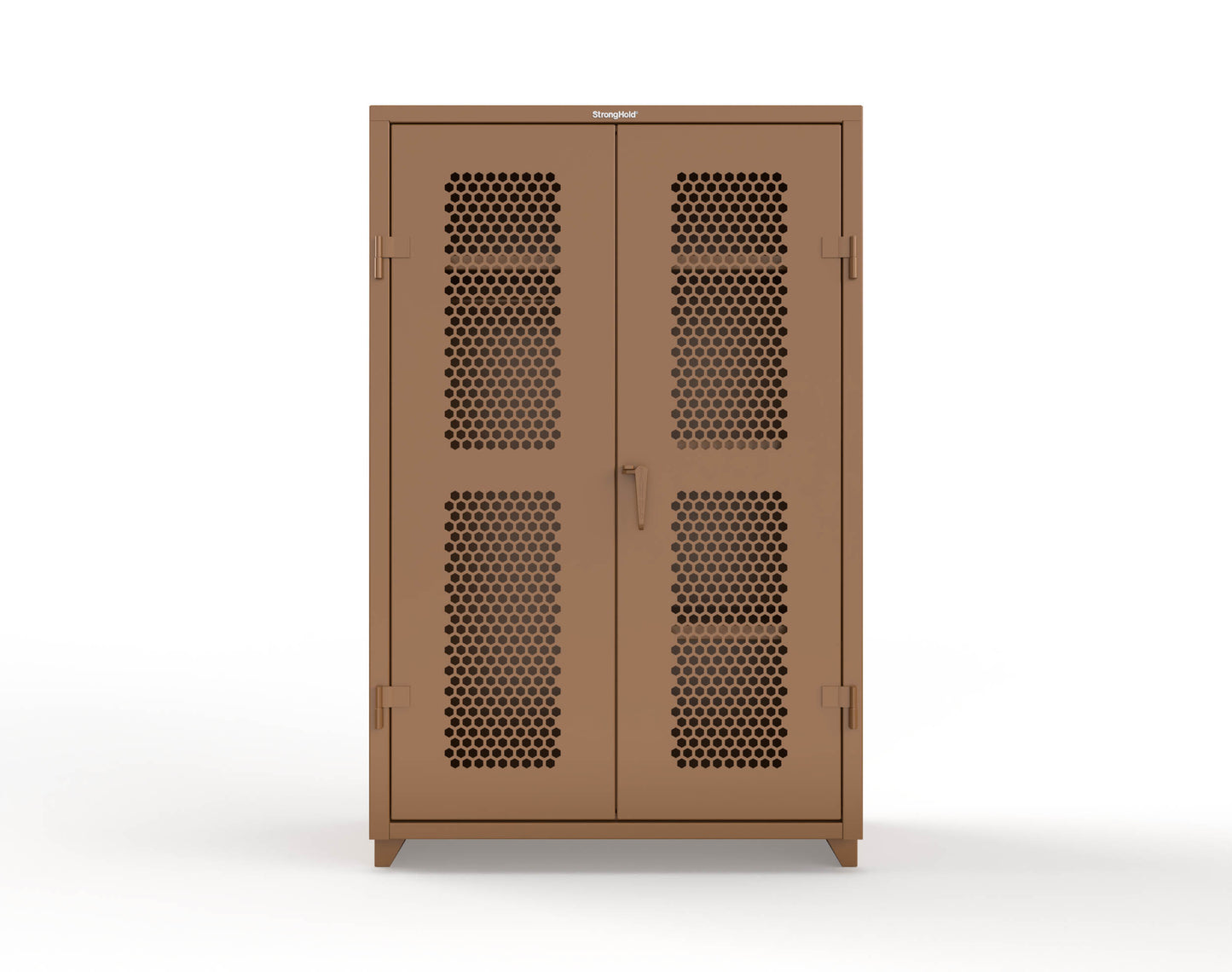Extra Heavy Duty 14 GA Ventilated (Hex) Uniform Cabinet with 4 Shelves - 48 In. W x 24 In. D x 75 In. H - 46-H-W-244-L-8008