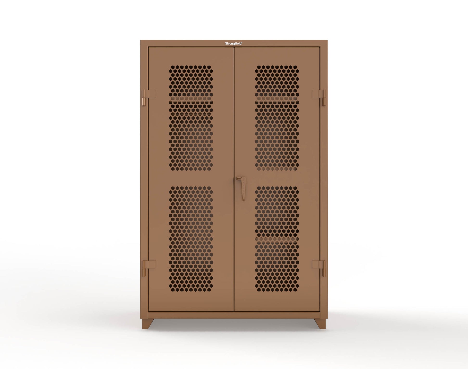 Extra Heavy Duty 14 GA Ventilated (Hex) Uniform Cabinet with 4 Shelves - 48 In. W x 24 In. D x 75 In. H - 46-H-W-244-L-8008
