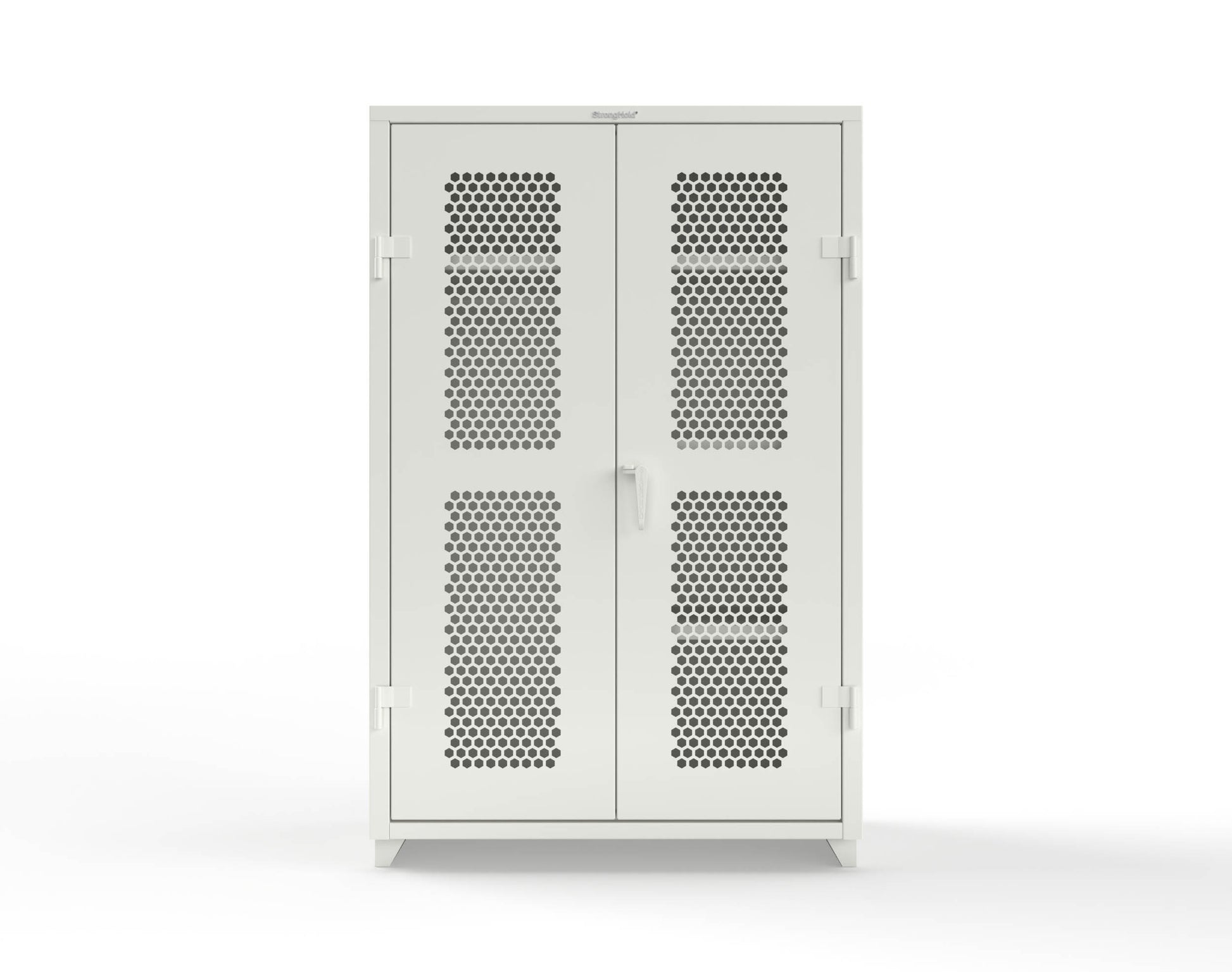 Extra Heavy Duty 14 GA Ventilated (Hex) Uniform Cabinet with 4 Shelves - 48 In. W x 24 In. D x 75 In. H - 46-H-W-244-L-9003