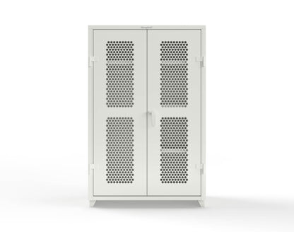 Extra Heavy Duty 14 GA Ventilated (Hex) Uniform Cabinet with 4 Shelves - 48 In. W x 24 In. D x 75 In. H - 46-H-W-244-L-9003