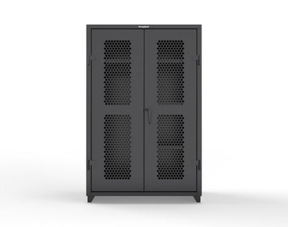 Extra Heavy Duty 14 GA Ventilated (Hex) Uniform Cabinet with 4 Shelves - 48 In. W x 24 In. D x 75 In. H - 46-H-W-244-L-9005