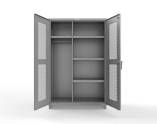 Extra Heavy Duty 14 GA Ventilated (Hex) Uniform Cabinet with 4 Shelves - 48 In. W x 24 In. D x 75 In. H - 46-H-W-244-L-7037