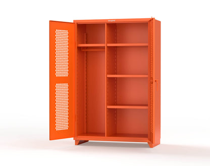 Extra Heavy Duty 14 GA Ventilated (Hex) Uniform Cabinet with 4 Shelves - 48 In. W x 24 In. D x 75 In. H - 46-H-W-244-L-2009