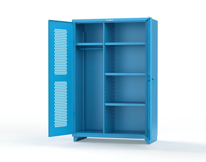Extra Heavy Duty 14 GA Ventilated (Hex) Uniform Cabinet with 4 Shelves - 48 In. W x 24 In. D x 75 In. H - 46-H-W-244-L-5012