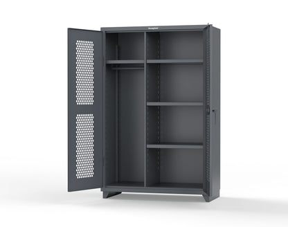 Extra Heavy Duty 14 GA Ventilated (Hex) Uniform Cabinet with 4 Shelves - 48 In. W x 24 In. D x 75 In. H - 46-H-W-244-L-7024