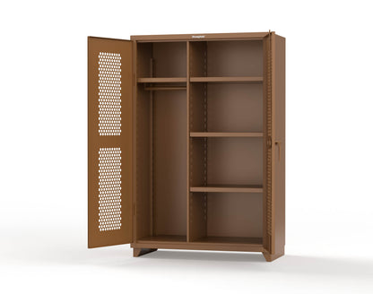 Extra Heavy Duty 14 GA Ventilated (Hex) Uniform Cabinet with 4 Shelves - 48 In. W x 24 In. D x 75 In. H - 46-H-W-244-L-8008