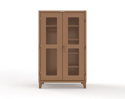 Extreme Duty 12 GA Ventilated (Hex) Uniform Cabinet with 5 Shelves - 48 In. W x 24 In. D x 78 In. H - 46-H-W-245-7024 - 46-H-W-245-8008