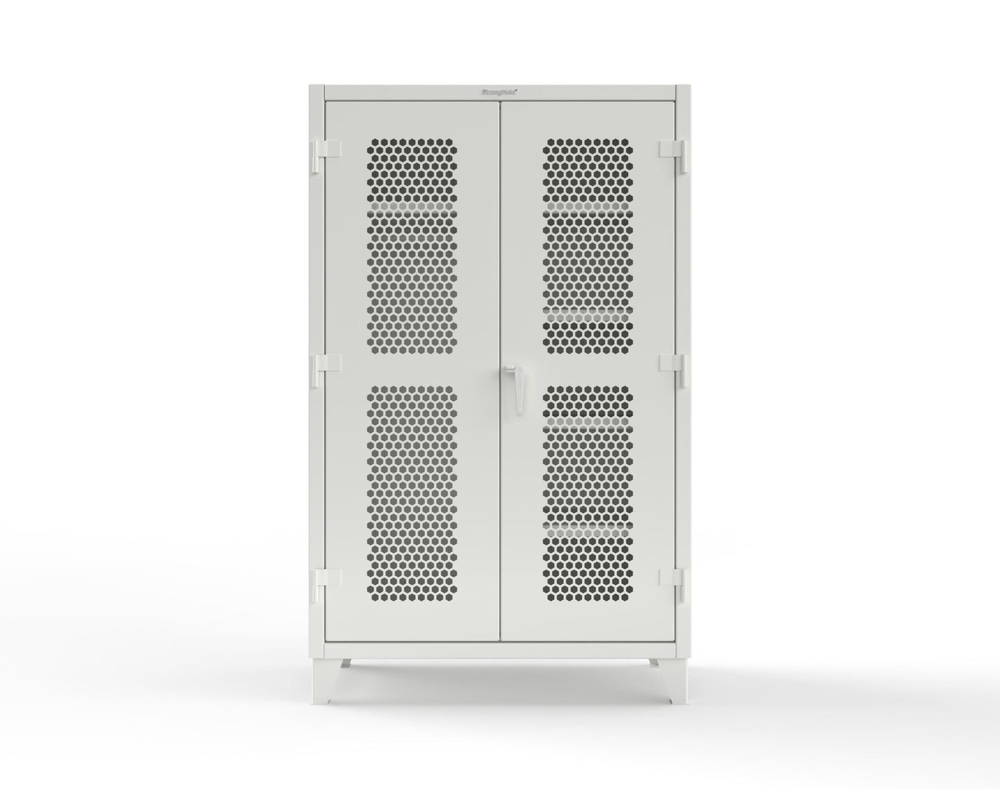 Extreme Duty 12 GA Ventilated (Hex) Uniform Cabinet with 5 Shelves - 48 In. W x 24 In. D x 78 In. H - 46-H-W-245-7024 - 46-H-W-245-9003