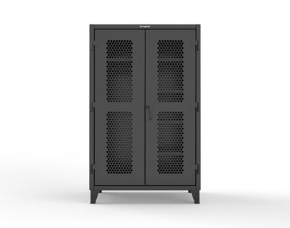 Extreme Duty 12 GA Ventilated (Hex) Uniform Cabinet with 5 Shelves - 48 In. W x 24 In. D x 78 In. H - 46-H-W-245-7024 - 46-H-W-245-9005