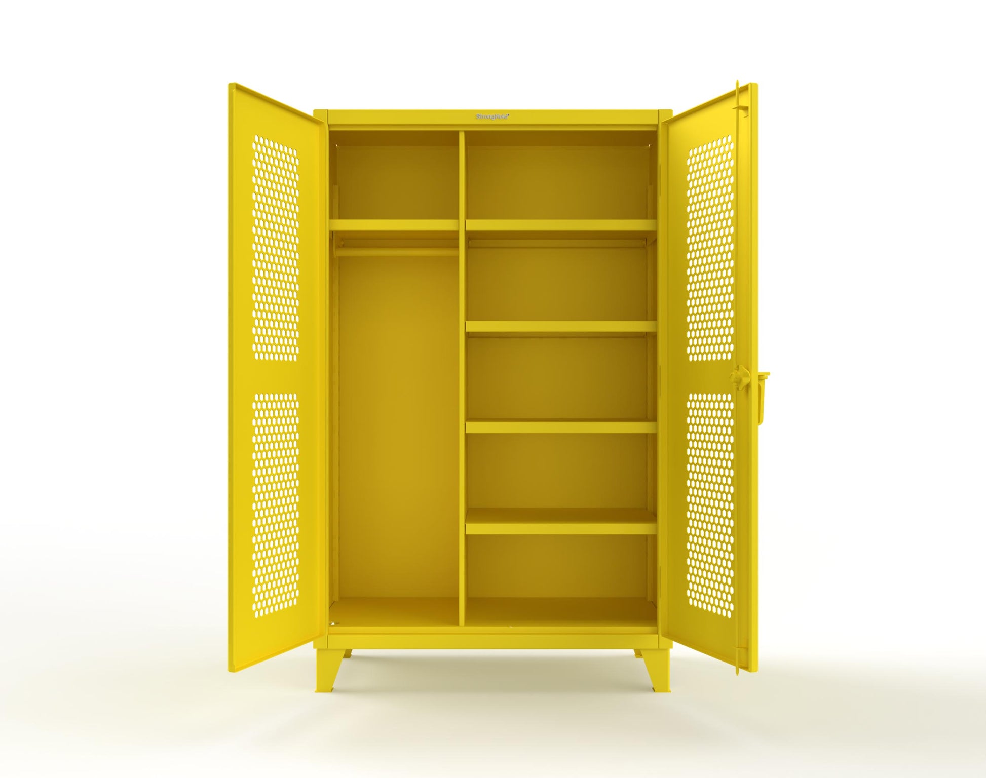 Extreme Duty 12 GA Ventilated (Hex) Uniform Cabinet with 5 Shelves - 48 In. W x 24 In. D x 78 In. H - 46-H-W-245-7024 - 46-H-W-245-1021