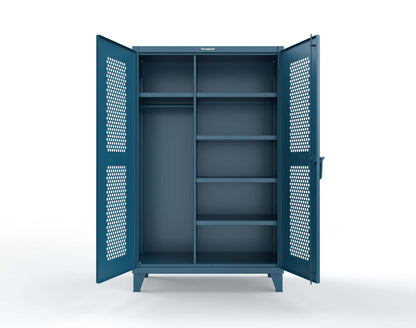 Extreme Duty 12 GA Ventilated (Hex) Uniform Cabinet with 5 Shelves - 48 In. W x 24 In. D x 78 In. H - 46-H-W-245-7024 - 46-H-W-245-5001