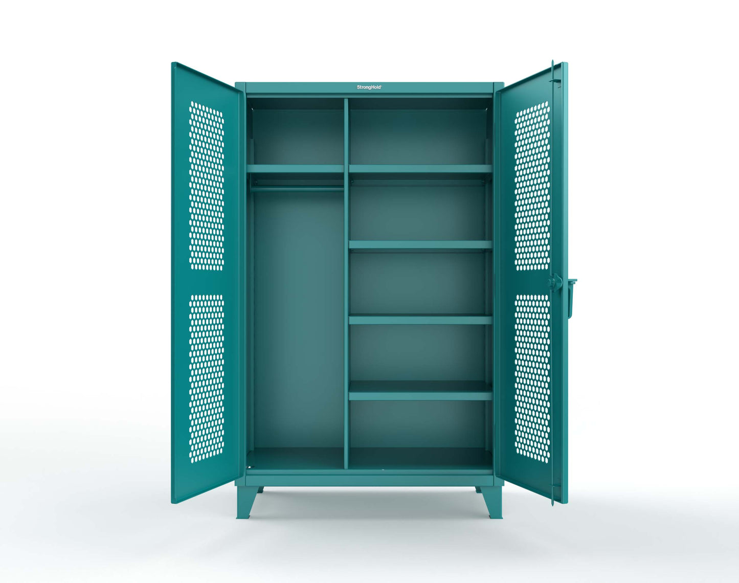 Extreme Duty 12 GA Ventilated (Hex) Uniform Cabinet with 5 Shelves - 48 In. W x 24 In. D x 78 In. H - 46-H-W-245-7024 - 46-H-W-245-5021