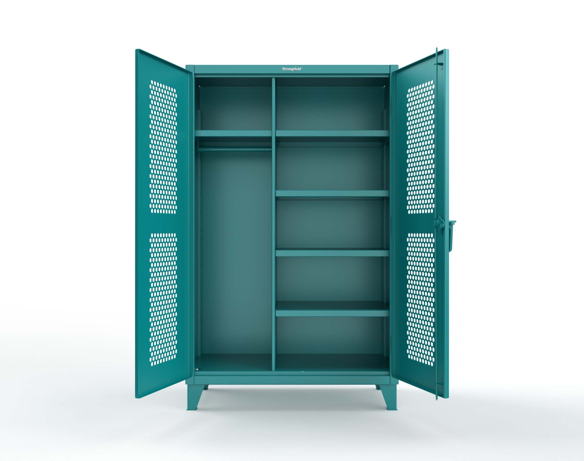 Extreme Duty 12 GA Ventilated (Hex) Uniform Cabinet with 5 Shelves - 48 In. W x 24 In. D x 78 In. H - 46-H-W-245-7024 - 46-H-W-245-5021