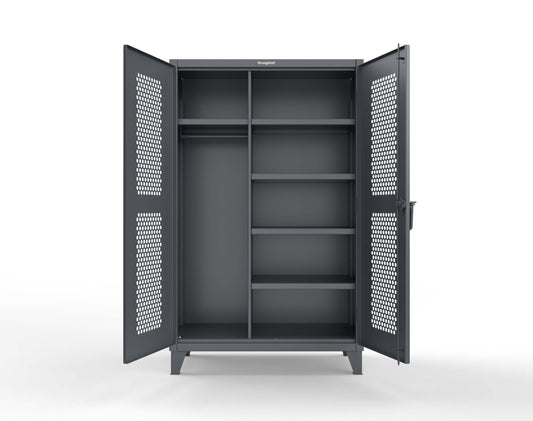 Extreme Duty 12 GA Ventilated (Hex) Uniform Cabinet with 5 Shelves - 48 In. W x 24 In. D x 78 In. H - 46-H-W-245-7024 - 46-H-W-245-7024
