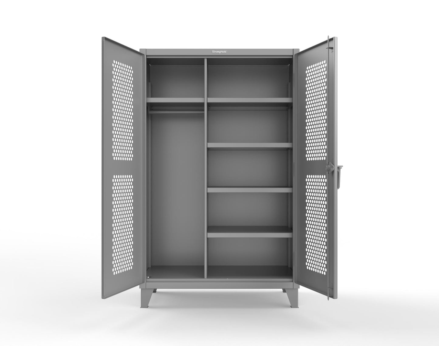 Extreme Duty 12 GA Ventilated (Hex) Uniform Cabinet with 5 Shelves - 48 In. W x 24 In. D x 78 In. H - 46-H-W-245-7024 - 46-H-W-245-7037