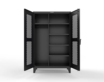 Extreme Duty 12 GA Ventilated (Hex) Uniform Cabinet with 5 Shelves - 48 In. W x 24 In. D x 78 In. H - 46-H-W-245-7024 - 46-H-W-245-9005