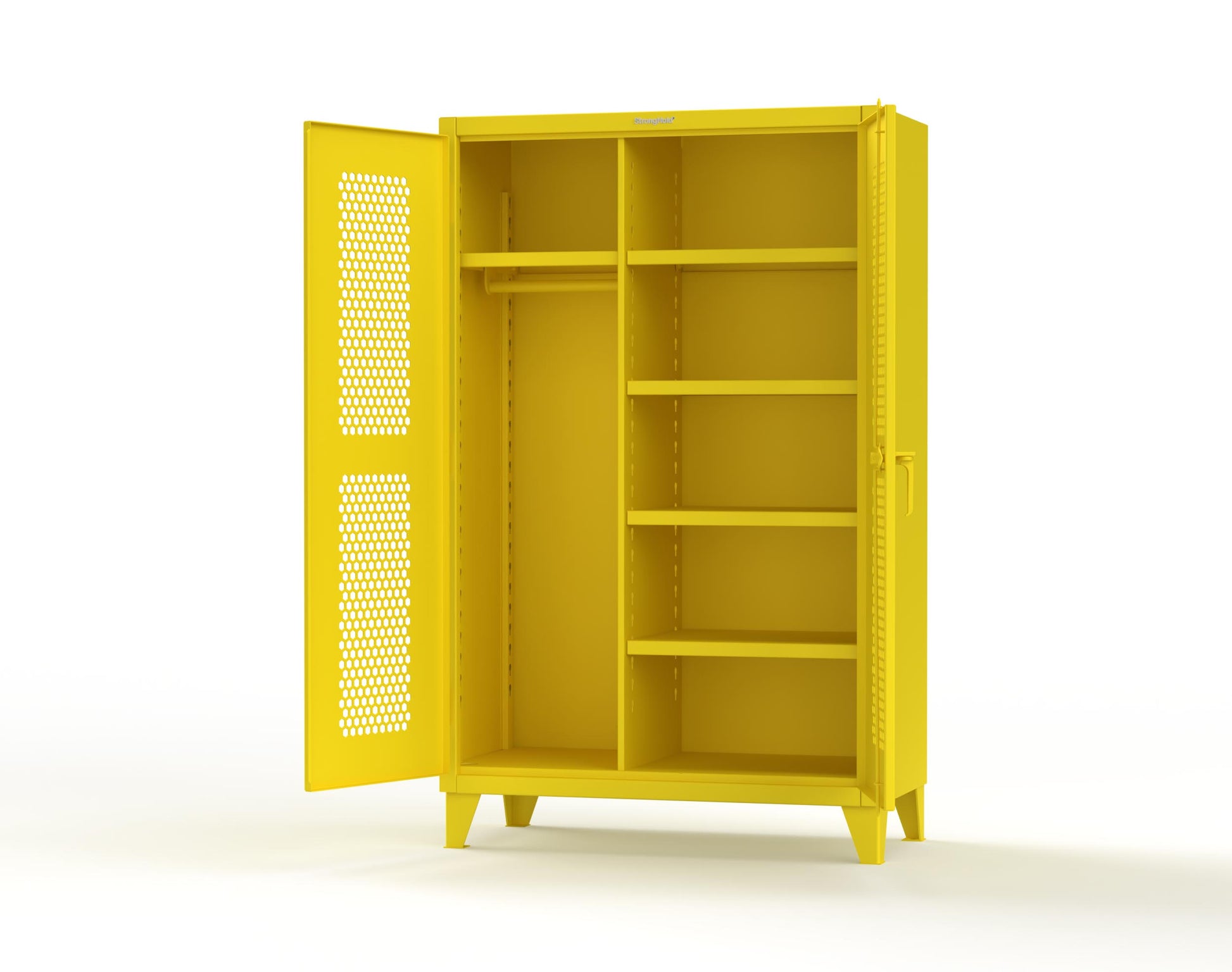 Extreme Duty 12 GA Ventilated (Hex) Uniform Cabinet with 5 Shelves - 48 In. W x 24 In. D x 78 In. H - 46-H-W-245-7024 - 46-H-W-245-1021
