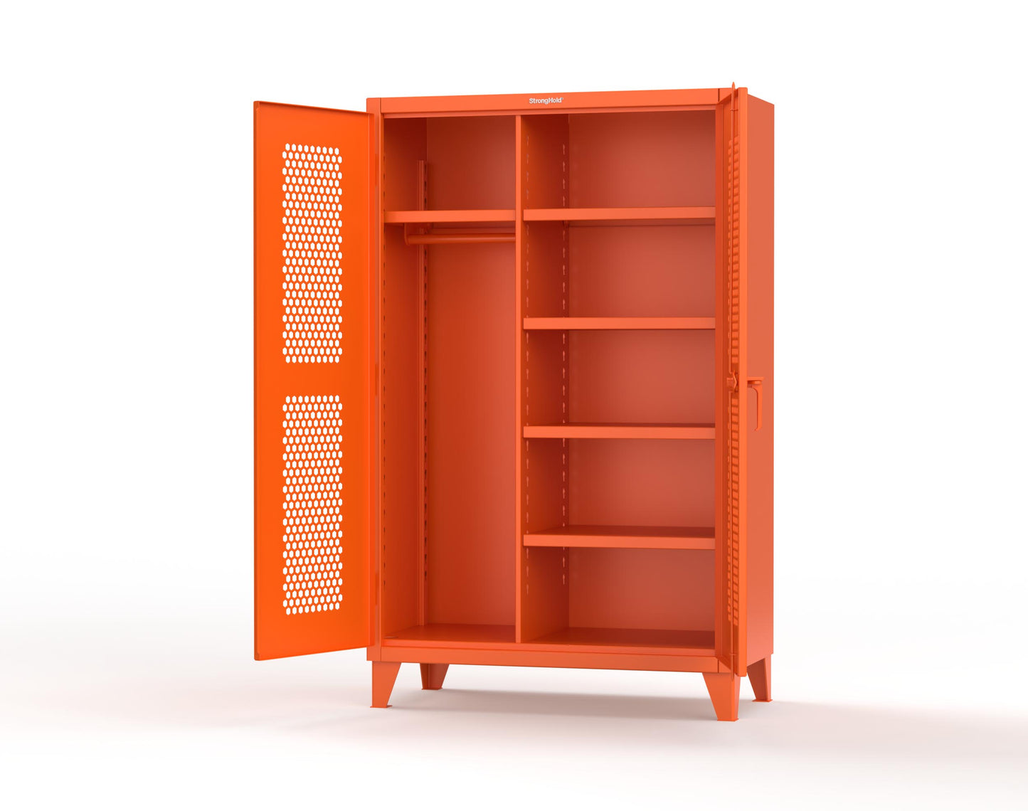 Extreme Duty 12 GA Ventilated (Hex) Uniform Cabinet with 5 Shelves - 48 In. W x 24 In. D x 78 In. H - 46-H-W-245-7024 - 46-H-W-245-2009