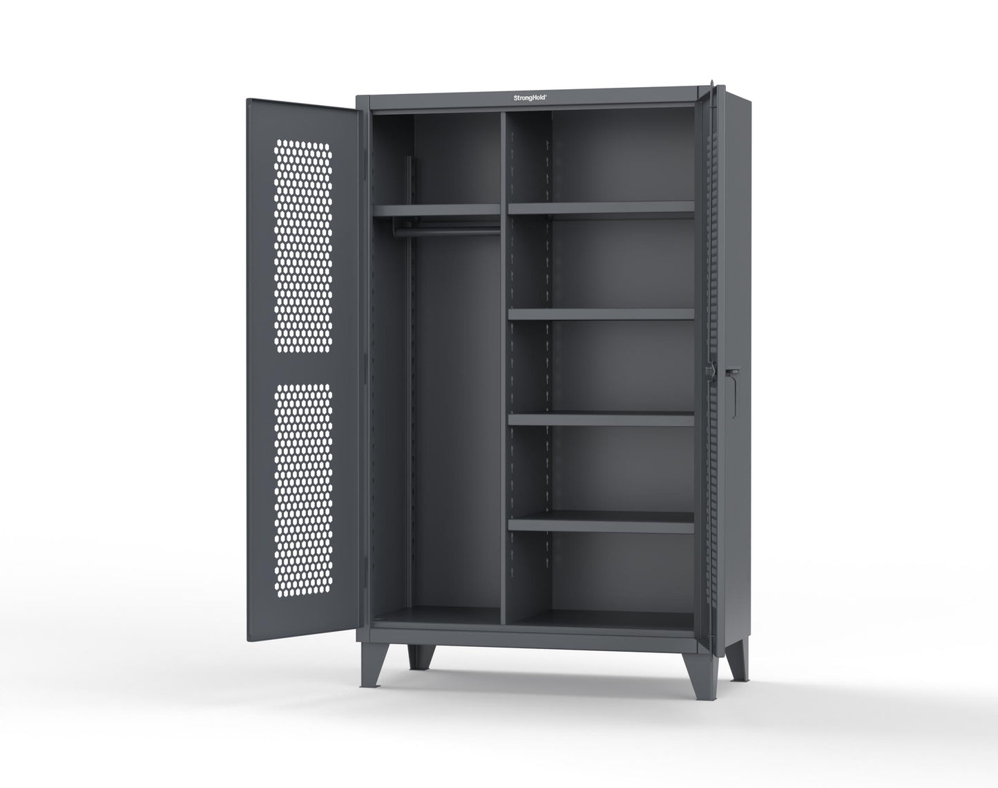 Extreme Duty 12 GA Ventilated (Hex) Uniform Cabinet with 5 Shelves - 48 In. W x 24 In. D x 78 In. H - 46-H-W-245-7024 - 46-H-W-245-7024