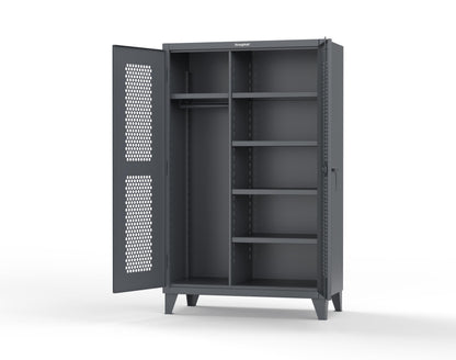 Extreme Duty 12 GA Ventilated (Hex) Uniform Cabinet with 5 Shelves - 48 In. W x 24 In. D x 78 In. H - 46-H-W-245-7024 - 46-H-W-245-7024