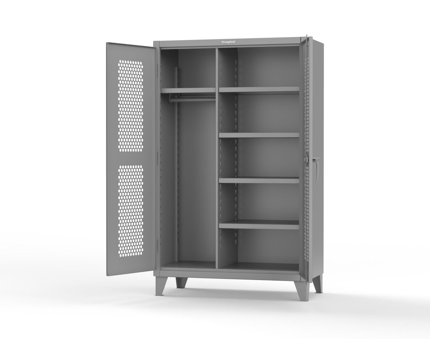 Extreme Duty 12 GA Ventilated (Hex) Uniform Cabinet with 5 Shelves - 48 In. W x 24 In. D x 78 In. H - 46-H-W-245-7024 - 46-H-W-245-7037