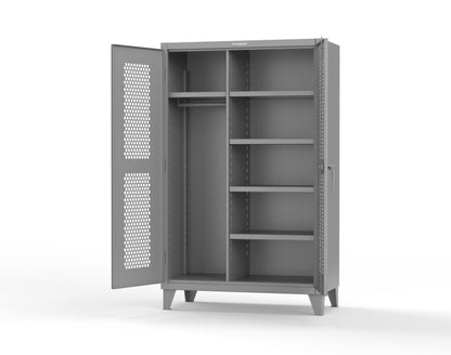Extreme Duty 12 GA Ventilated (Hex) Uniform Cabinet with 5 Shelves - 48 In. W x 24 In. D x 78 In. H - 46-H-W-245-7024 - 46-H-W-245-7037