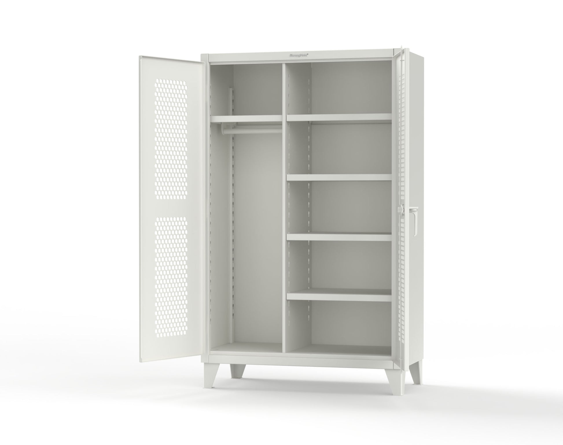 Extreme Duty 12 GA Ventilated (Hex) Uniform Cabinet with 5 Shelves - 48 In. W x 24 In. D x 78 In. H - 46-H-W-245-7024 - 46-H-W-245-9003