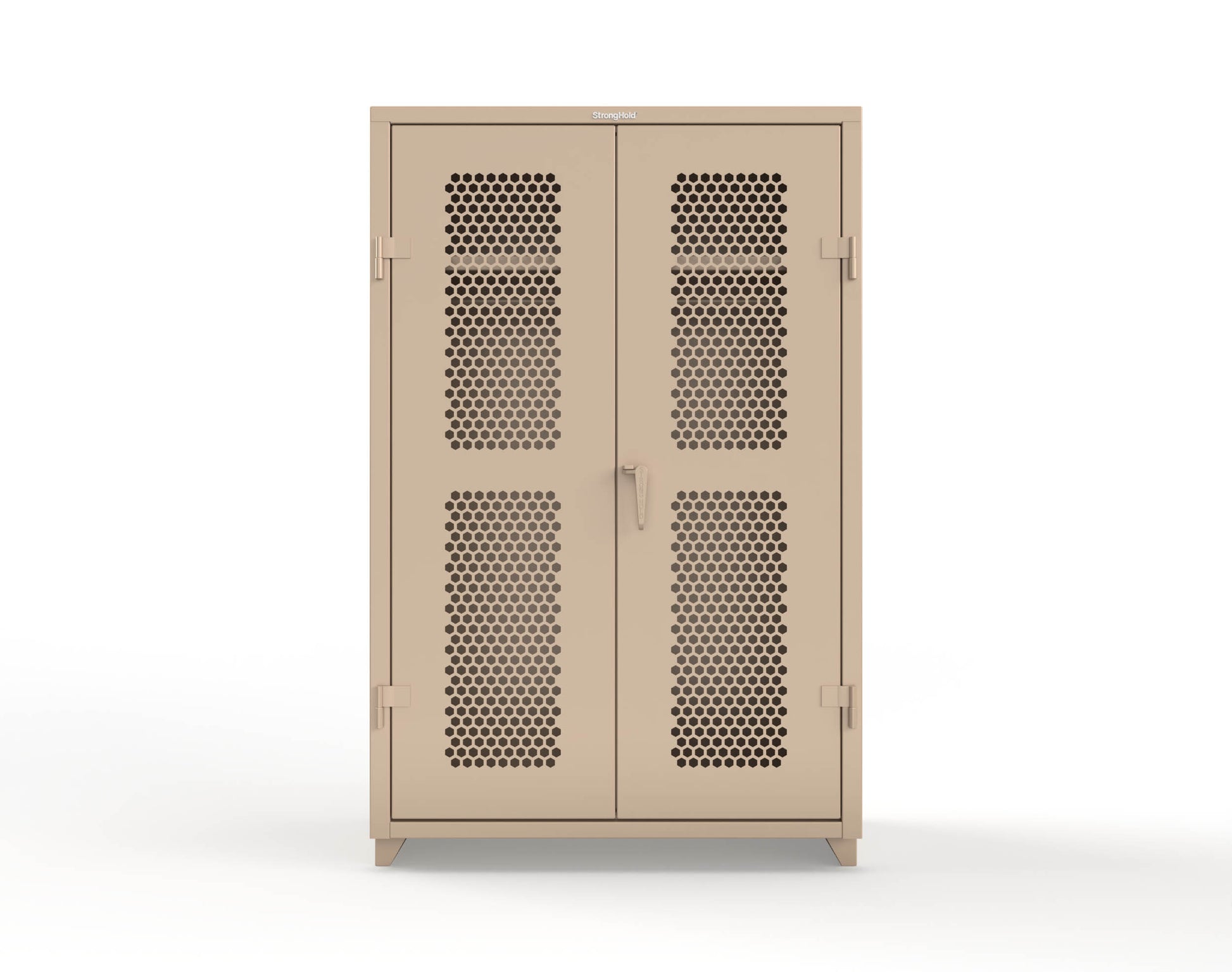  Extra Heavy Duty 14 GA Ventilated (Hex) Uniform Cabinet with Hanger Rod, 1 Shelf - 48 In. W x 24 In. D x 75 In. H - 46-H-WR-241-L-1019