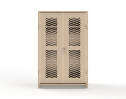  Extra Heavy Duty 14 GA Ventilated (Hex) Uniform Cabinet with Hanger Rod, 1 Shelf - 48 In. W x 24 In. D x 75 In. H - 46-H-WR-241-L-1019