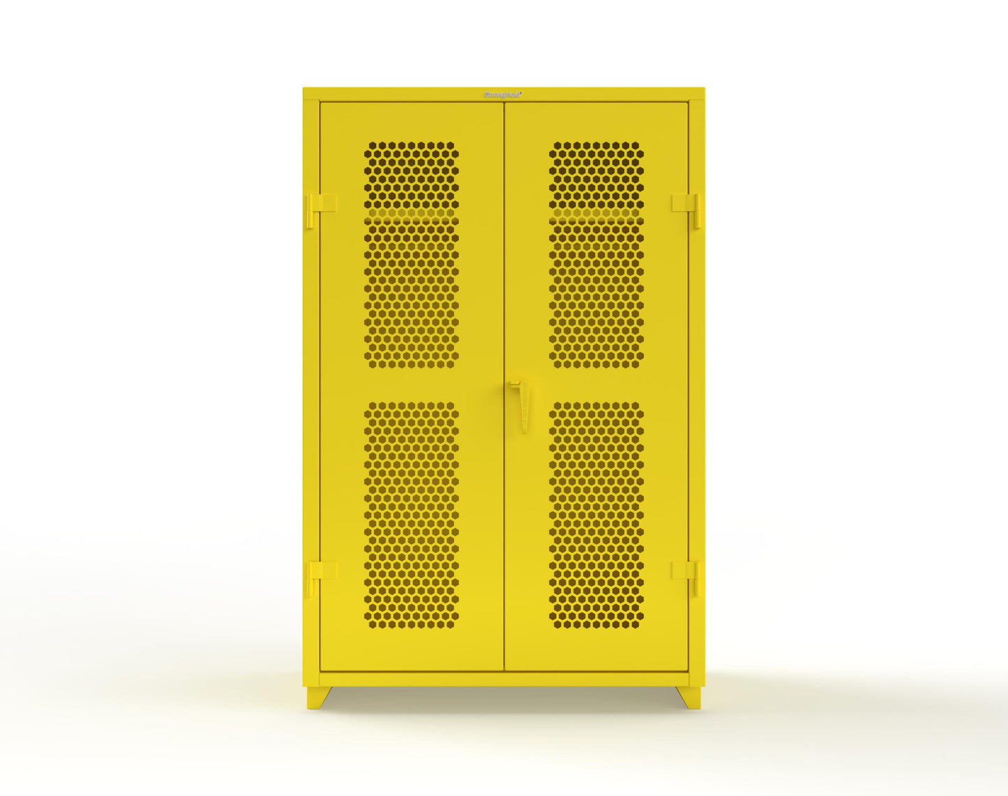  Extra Heavy Duty 14 GA Ventilated (Hex) Uniform Cabinet with Hanger Rod, 1 Shelf - 48 In. W x 24 In. D x 75 In. H - 46-H-WR-241-L-1021