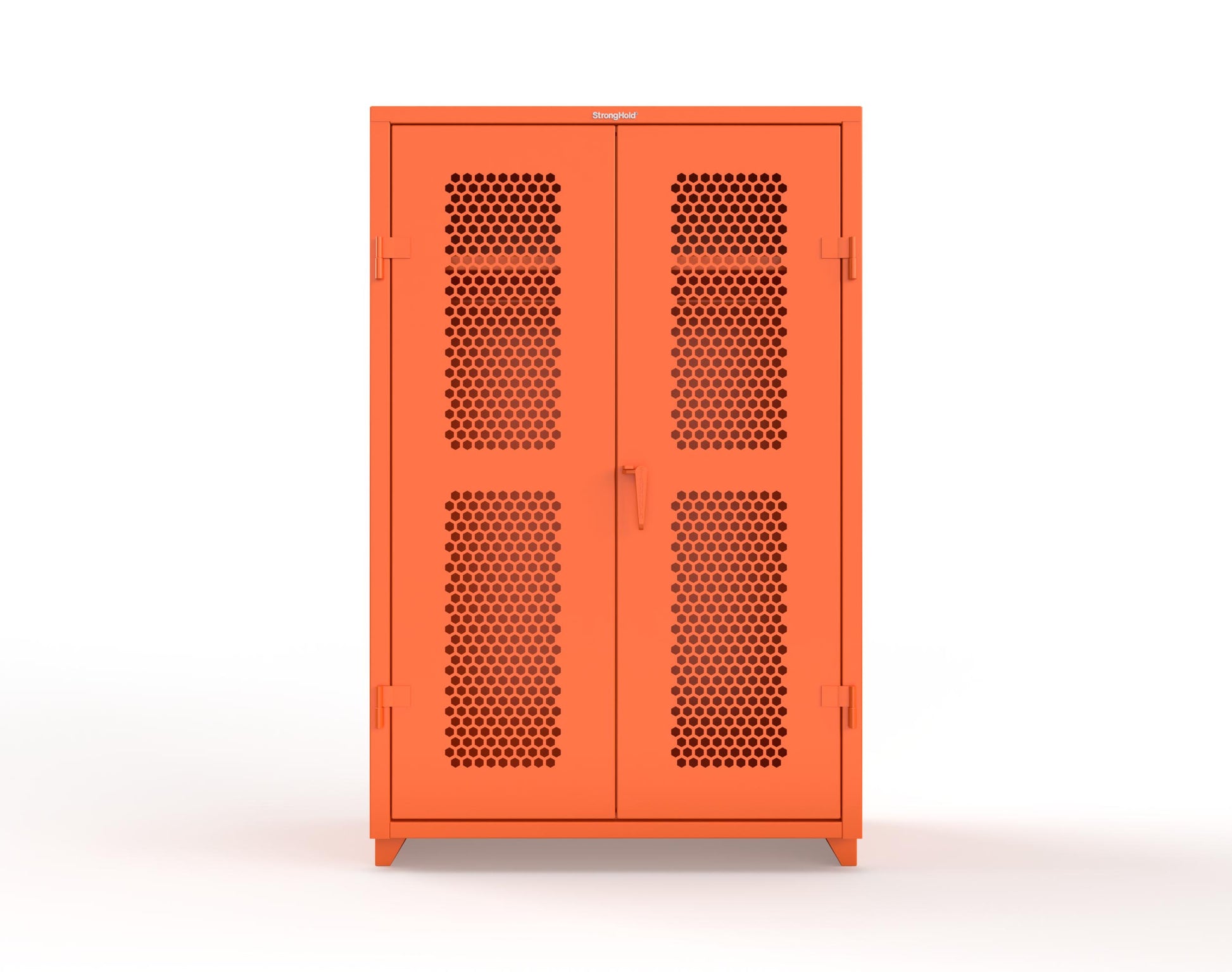  Extra Heavy Duty 14 GA Ventilated (Hex) Uniform Cabinet with Hanger Rod, 1 Shelf - 48 In. W x 24 In. D x 75 In. H - 46-H-WR-241-L-2009