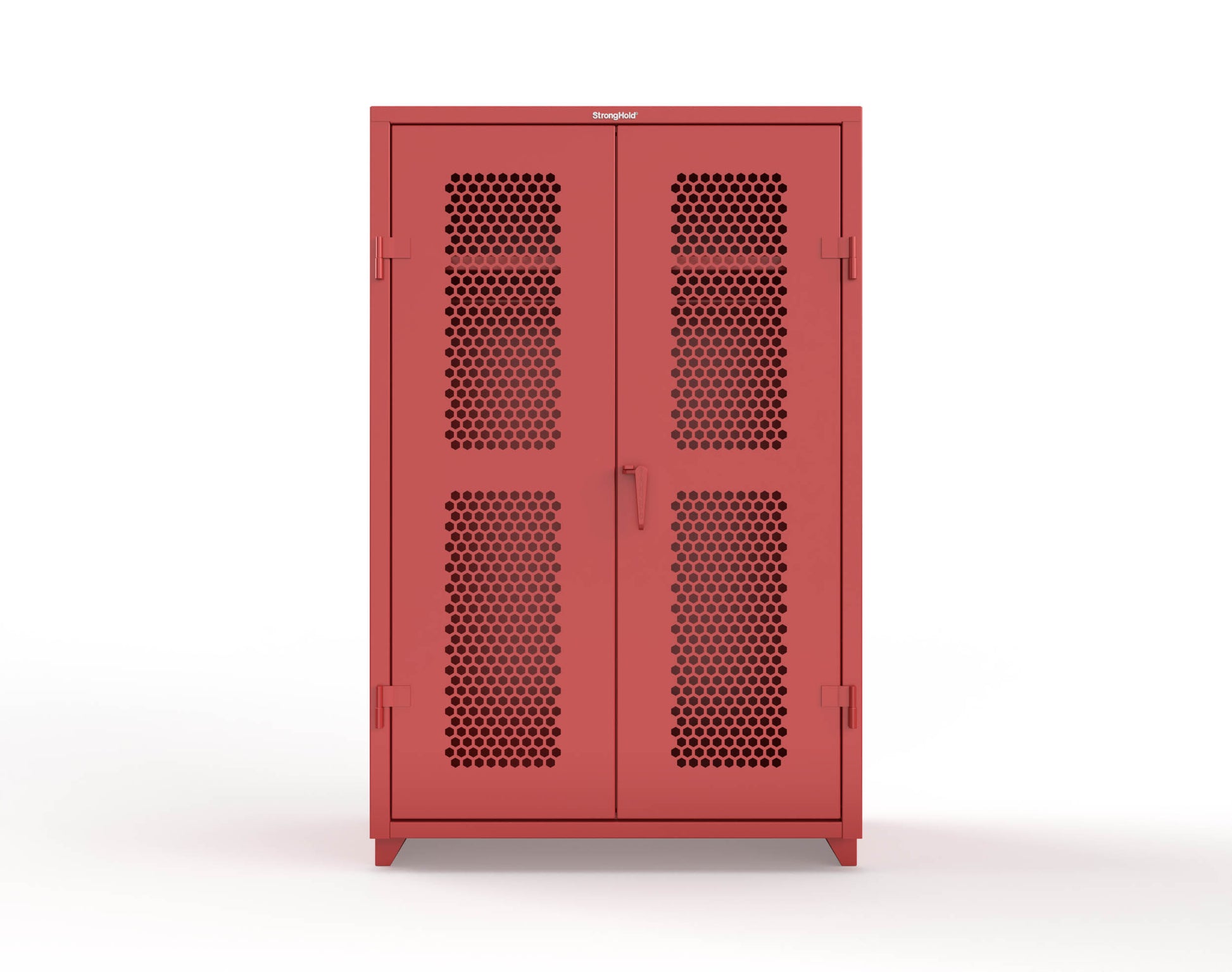 Extra Heavy Duty 14 GA Ventilated (Hex) Uniform Cabinet with Hanger Rod, 1 Shelf - 48 In. W x 24 In. D x 75 In. H - 46-H-WR-241-L-3001
