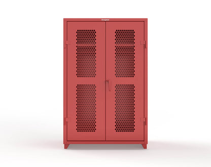  Extra Heavy Duty 14 GA Ventilated (Hex) Uniform Cabinet with Hanger Rod, 1 Shelf - 48 In. W x 24 In. D x 75 In. H - 46-H-WR-241-L-3001