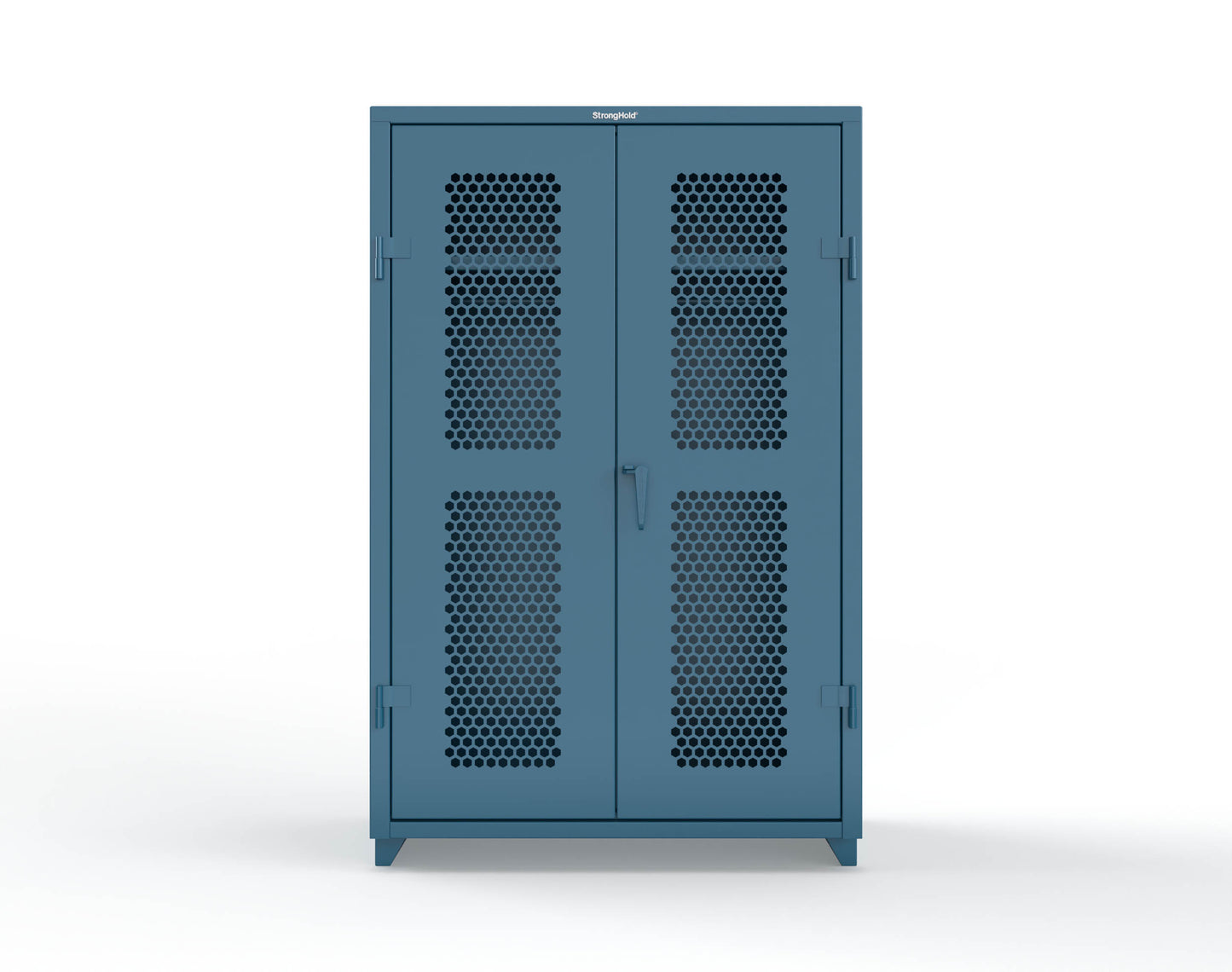  Extra Heavy Duty 14 GA Ventilated (Hex) Uniform Cabinet with Hanger Rod, 1 Shelf - 48 In. W x 24 In. D x 75 In. H - 46-H-WR-241-L-5001