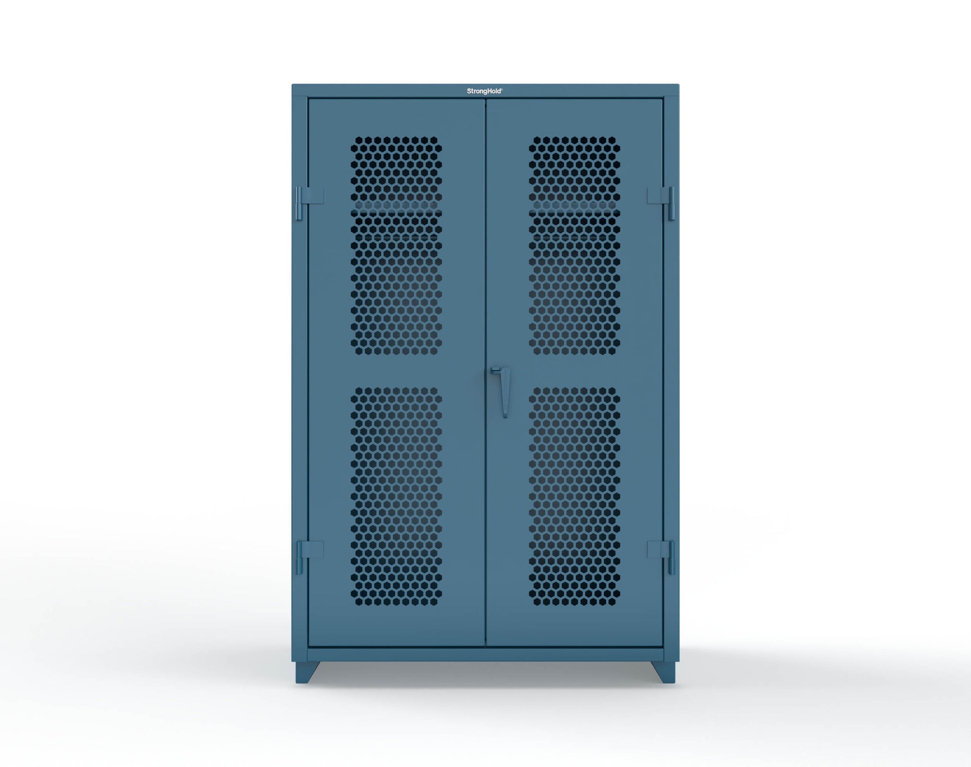  Extra Heavy Duty 14 GA Ventilated (Hex) Uniform Cabinet with Hanger Rod, 1 Shelf - 48 In. W x 24 In. D x 75 In. H - 46-H-WR-241-L-5001