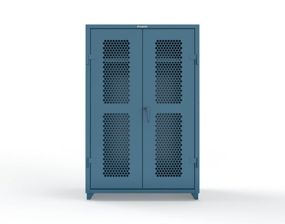  Extra Heavy Duty 14 GA Ventilated (Hex) Uniform Cabinet with Hanger Rod, 1 Shelf - 48 In. W x 24 In. D x 75 In. H - 46-H-WR-241-L-5001
