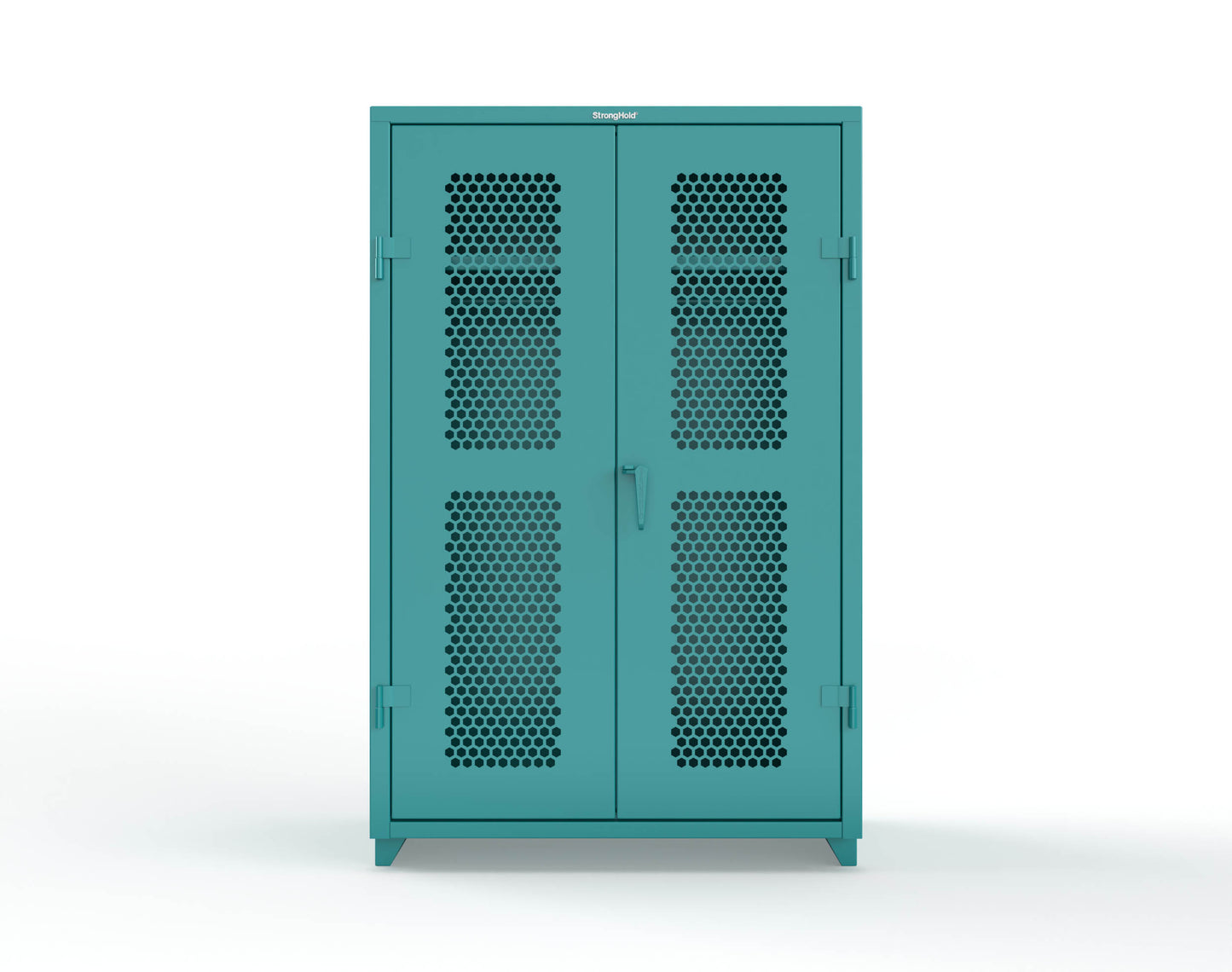  Extra Heavy Duty 14 GA Ventilated (Hex) Uniform Cabinet with Hanger Rod, 1 Shelf - 48 In. W x 24 In. D x 75 In. H - 46-H-WR-241-L-5021