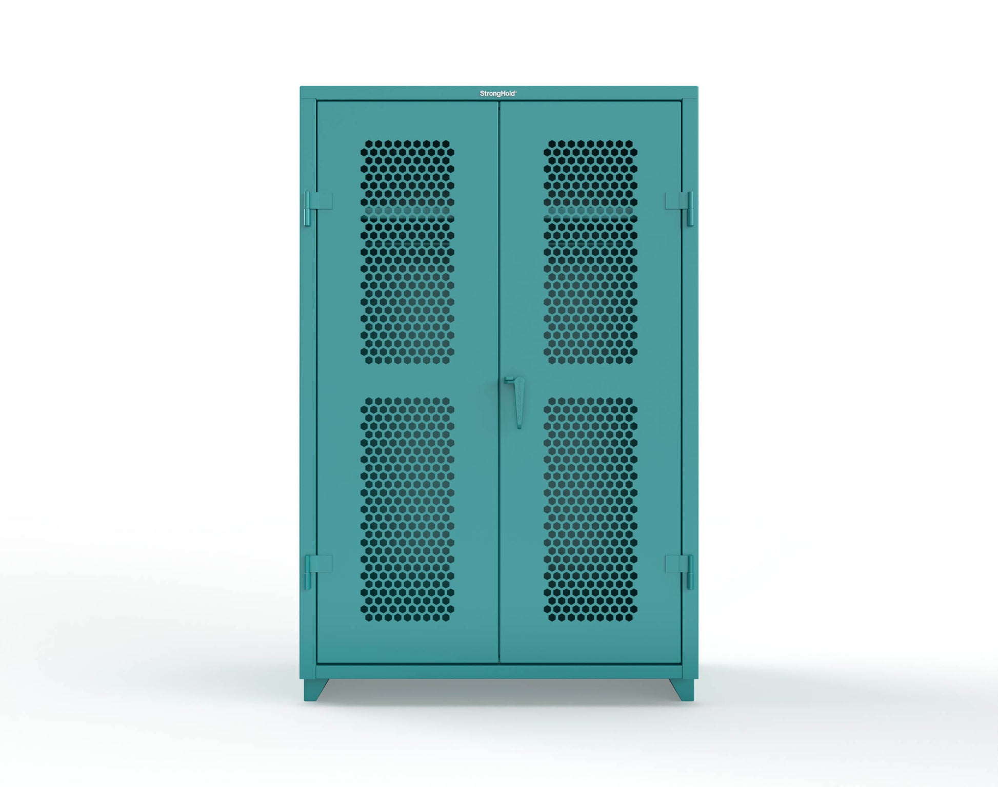  Extra Heavy Duty 14 GA Ventilated (Hex) Uniform Cabinet with Hanger Rod, 1 Shelf - 48 In. W x 24 In. D x 75 In. H - 46-H-WR-241-L-5021