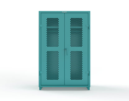  Extra Heavy Duty 14 GA Ventilated (Hex) Uniform Cabinet with Hanger Rod, 1 Shelf - 48 In. W x 24 In. D x 75 In. H - 46-H-WR-241-L-5021