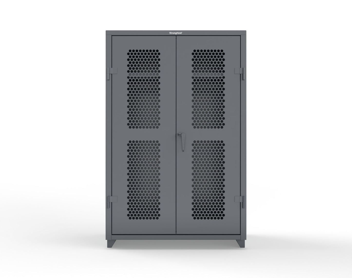  Extra Heavy Duty 14 GA Ventilated (Hex) Uniform Cabinet with Hanger Rod, 1 Shelf - 48 In. W x 24 In. D x 75 In. H - 46-H-WR-241-L-7024