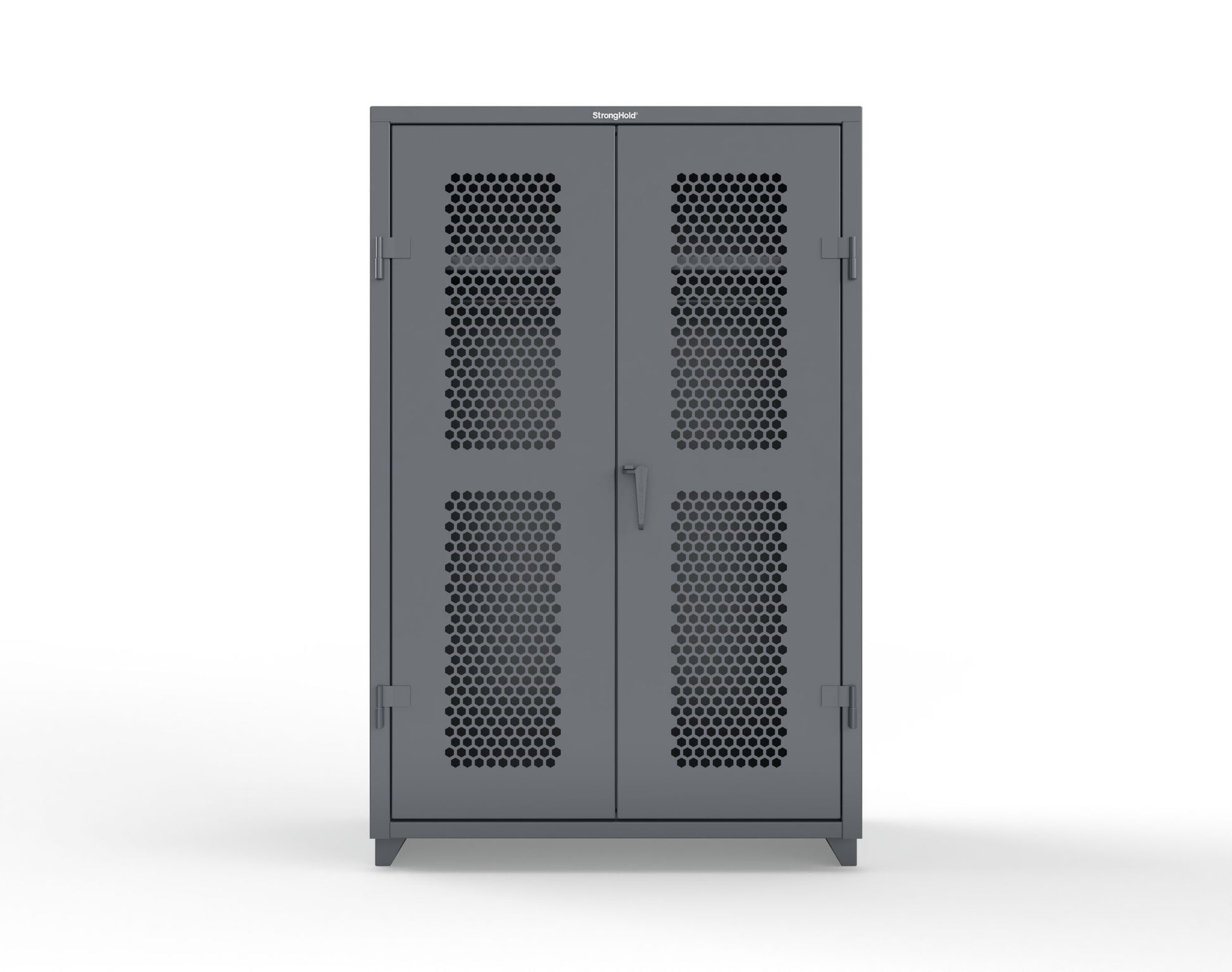  Extra Heavy Duty 14 GA Ventilated (Hex) Uniform Cabinet with Hanger Rod, 1 Shelf - 48 In. W x 24 In. D x 75 In. H - 46-H-WR-241-L-7024