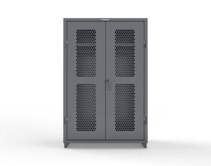  Extra Heavy Duty 14 GA Ventilated (Hex) Uniform Cabinet with Hanger Rod, 1 Shelf - 48 In. W x 24 In. D x 75 In. H - 46-H-WR-241-L-7024
