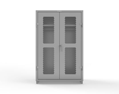  Extra Heavy Duty 14 GA Ventilated (Hex) Uniform Cabinet with Hanger Rod, 1 Shelf - 48 In. W x 24 In. D x 75 In. H - 46-H-WR-241-L-7037