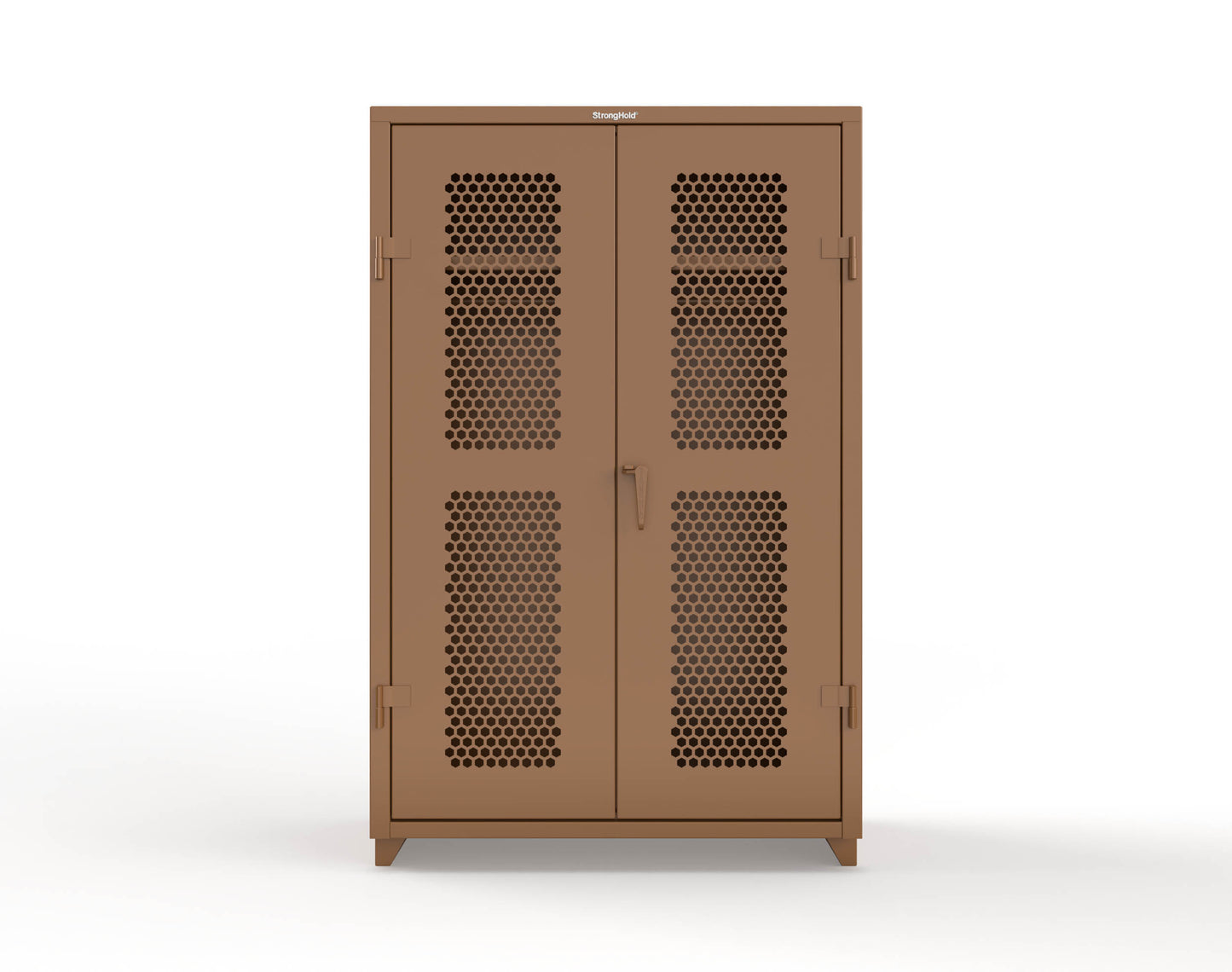  Extra Heavy Duty 14 GA Ventilated (Hex) Uniform Cabinet with Hanger Rod, 1 Shelf - 48 In. W x 24 In. D x 75 In. H - 46-H-WR-241-L-8008